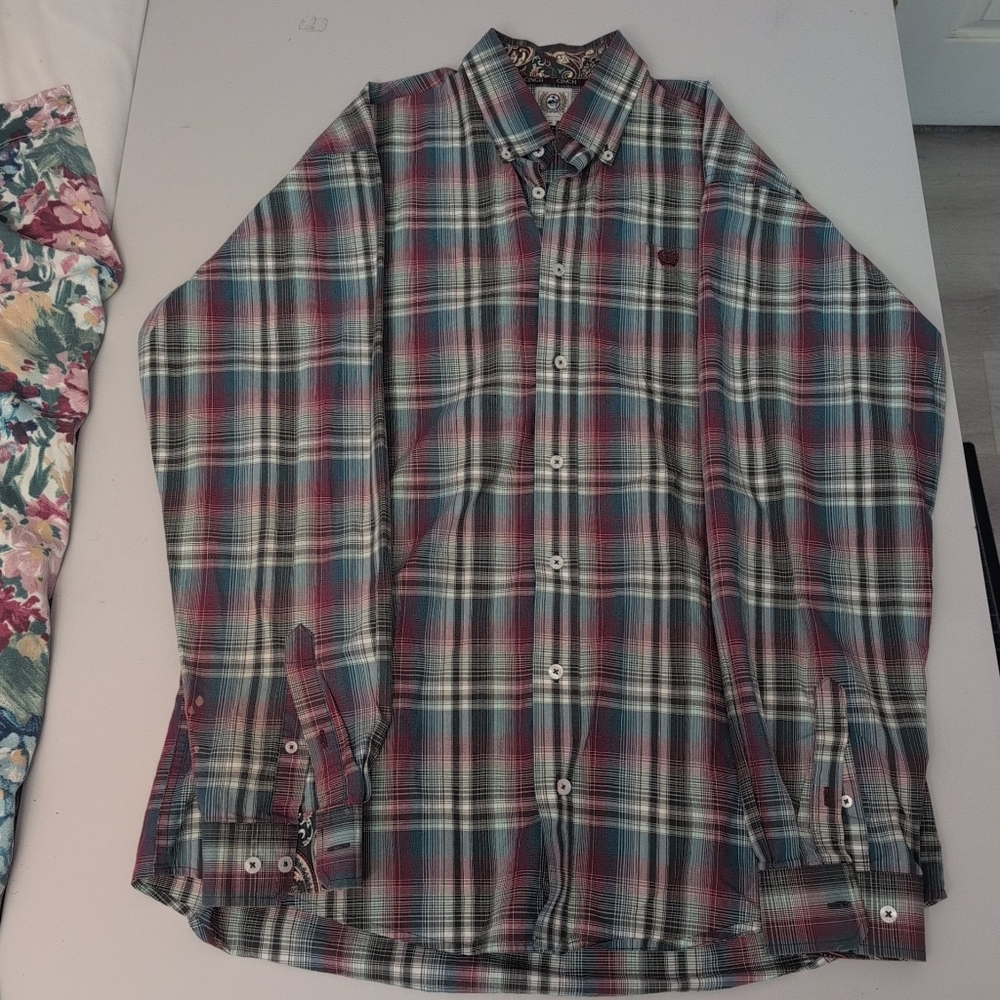 Cinch Men's Multicolor Plaid Button-Down Shirt